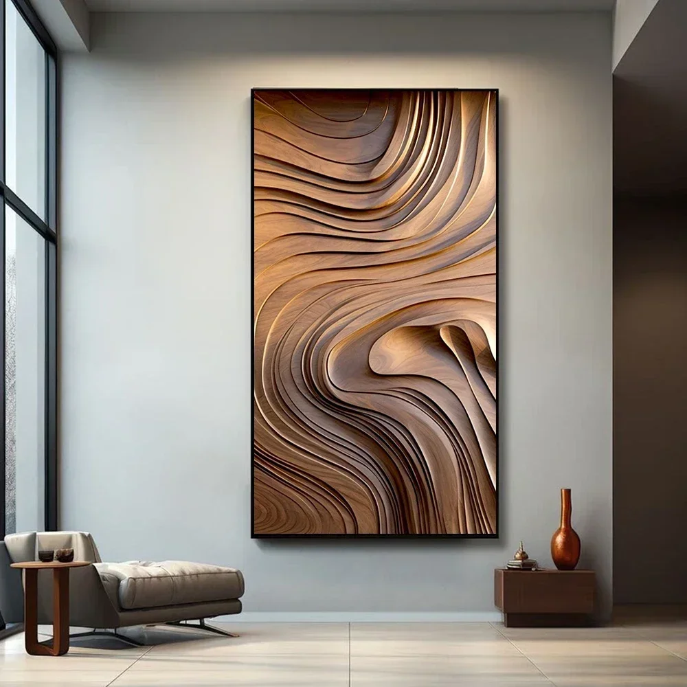 1pc frameless Canvas Painting Abstract 3D Textured Canvas Painting 3D Vision Wall Art Minimalism Geometry Poster Print Office Li