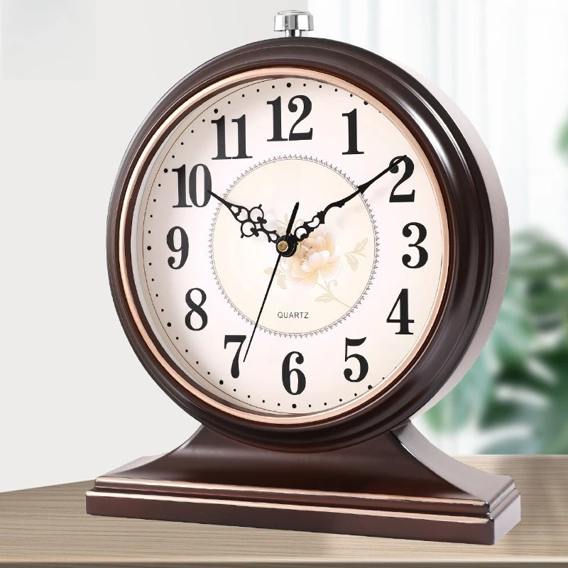Vintage Desktop Pendulum Table Clock Retro Decorative Desk Clock For Living Room Household Tabletop Home Interior Decoration