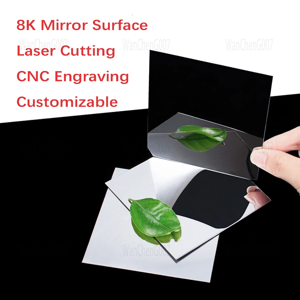 Mirror Surface Polishing Finish, Stainless Steel Sheet, Square Plate, DIY Model, 8K, 1Pc