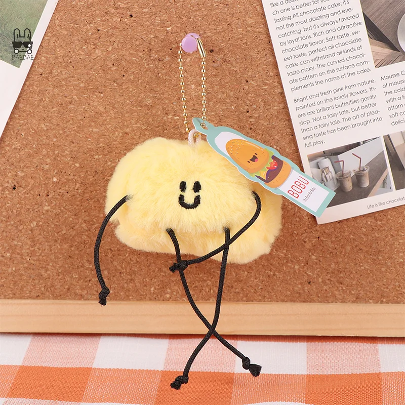 Cute Butter Man Plush Toy Cartoon Pendant Soft Stuffed Doll Plushies Keychain Car Key Ring Backpack Bag Decor Kid Gift