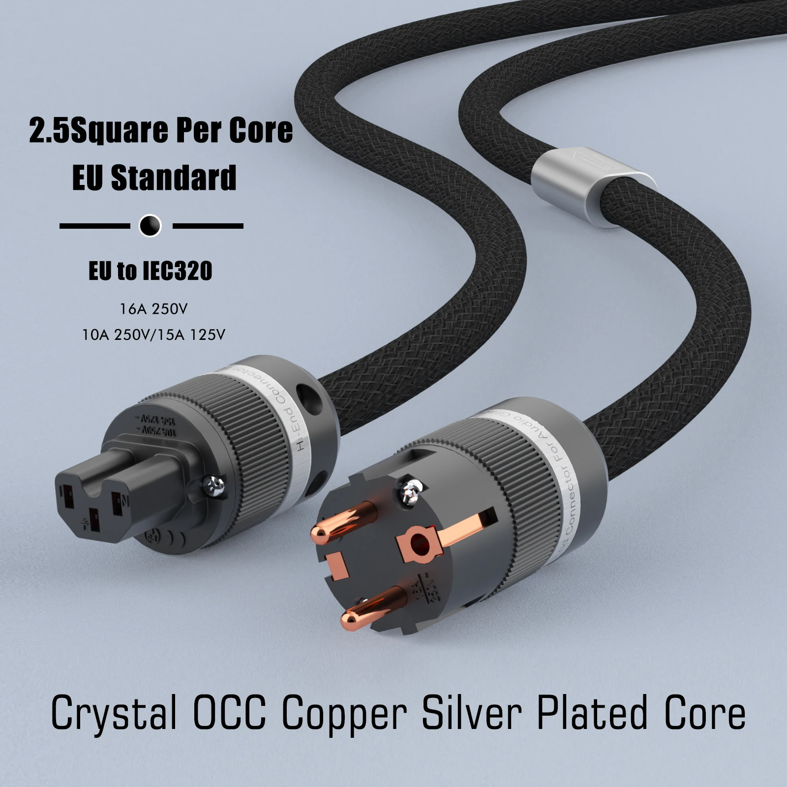 Monosaudio P903 Tsunami Series 13AWG AC Schuko Version Power Cable US/EU/AU Version Power Plug Wire HIFI Extension Power Cable