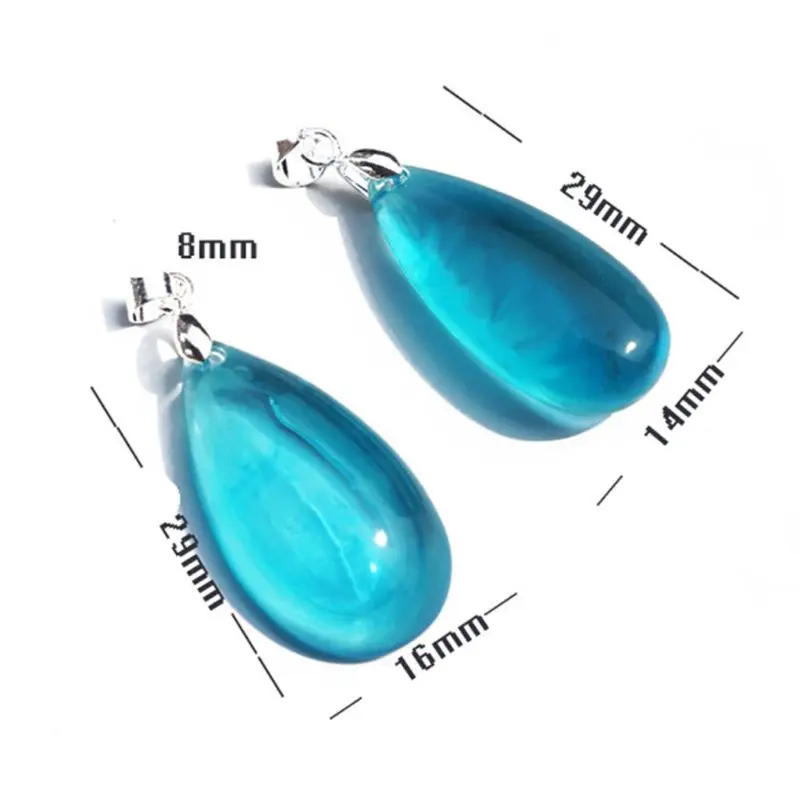 6 Stuks Siliconen Hanger Geometrische Teardrop Mold Hars Gieten Hanger met Gat Y08E