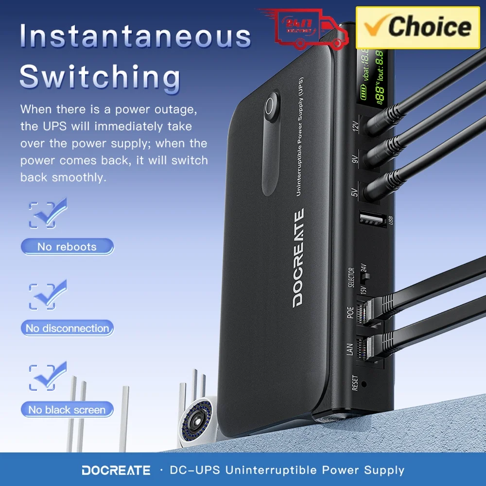 Hot Selling 36W DC UPS Backup Power Supply For Router CCTV Modem 5V/9V/12V Output NO Battery EU/US Plug Uninterruptible Power