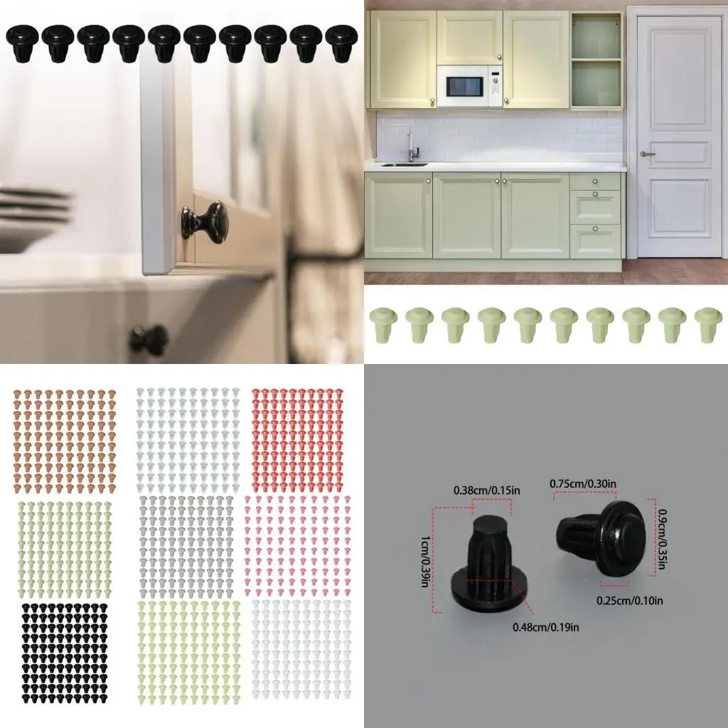 

652F 100Pcs Silicone Cabinet Door Bumper Cushion Protective Pad Screws Hole Plugs