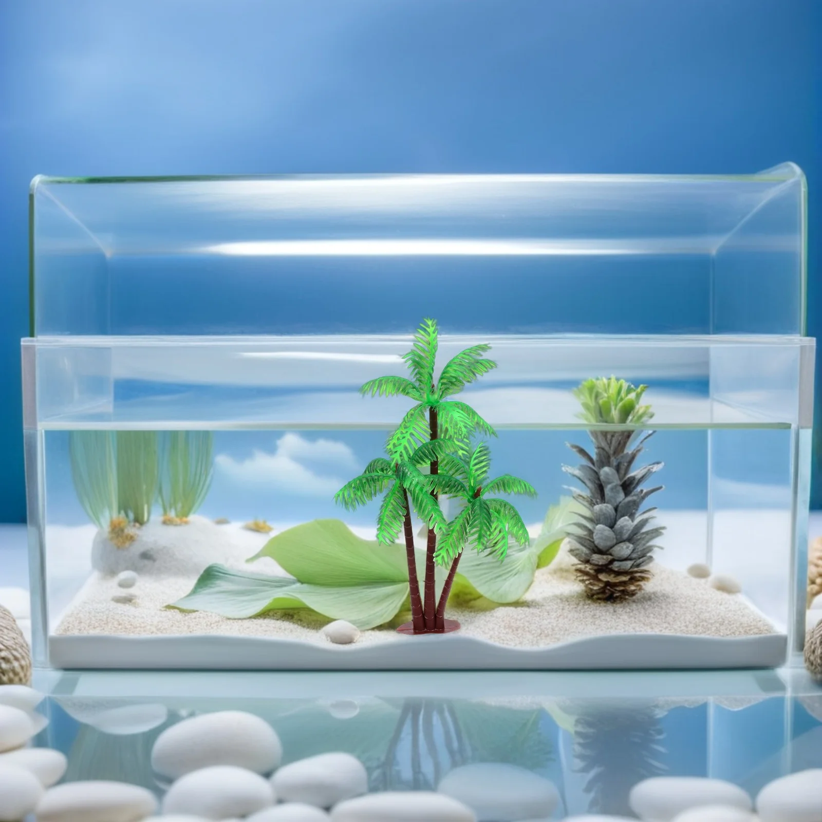 

25Pcs Artificial Coconut Palm Trees Plastic Miniature Tropical Decoration Cake Toppers Aquarium Terrarium Party Decor