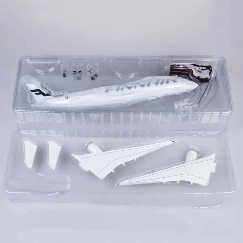 1/142 Scale 47CM Airplane Airbus A350 Finland FINNAIR Airline Model W Light and Wheel Diecast Plastic Resin Plane For Collection