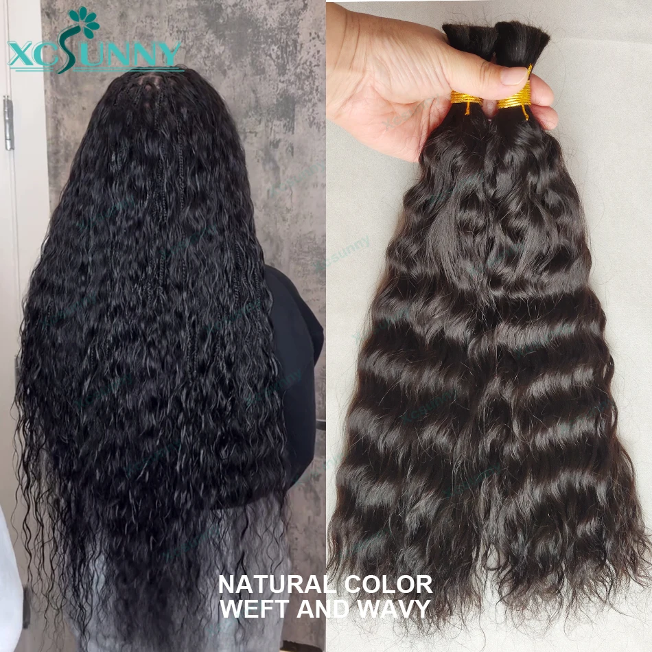 Extensiones de cabello humano para trenzar, mechones de pelo rizado, mojado y ondulado, Color rubio 27 y 30, sin trama, a granel