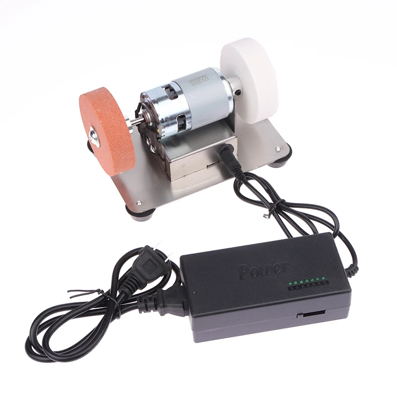 100W Double Grinder Machine Artifact Table Grinder Motor Micro Coarse And Fine Polishing Electric Grinding Wheel Grindig Stone