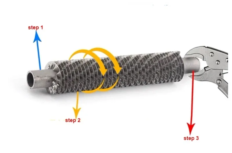 أنبوب زعانف النحاس T2 النحاس عالية الكفاءة زعانف تبديد الحرارة ID6-32mm الارتفاع 6 مللي متر أنبوب التدفئة الكهربائية الحلزونية 1 متر #4