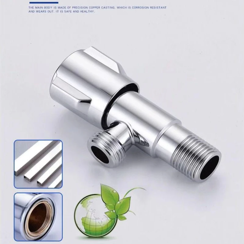 

Угловой запорный клапан для воды, G1/2 дюйма, медный, утолщенный, герметичный, для домашнего использования, аксессуар для ванной и кухни