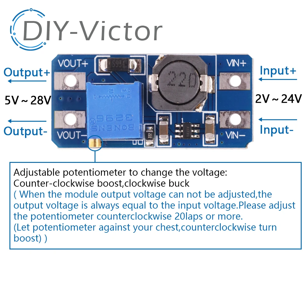 DC-DC Step-Up Power Module Micro TYPE-C USB Input Voltage Converter 2A Boost Pressure Plate Adjustable SX1308 MT3608 For Arduino