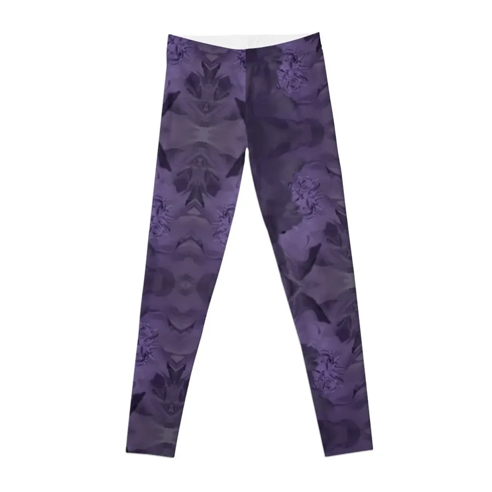 

Flower Bat Face Illusion - Peony Photo - Original Abstract Botanical - Romantic Gothic Leggings harem pants Womens Leggings