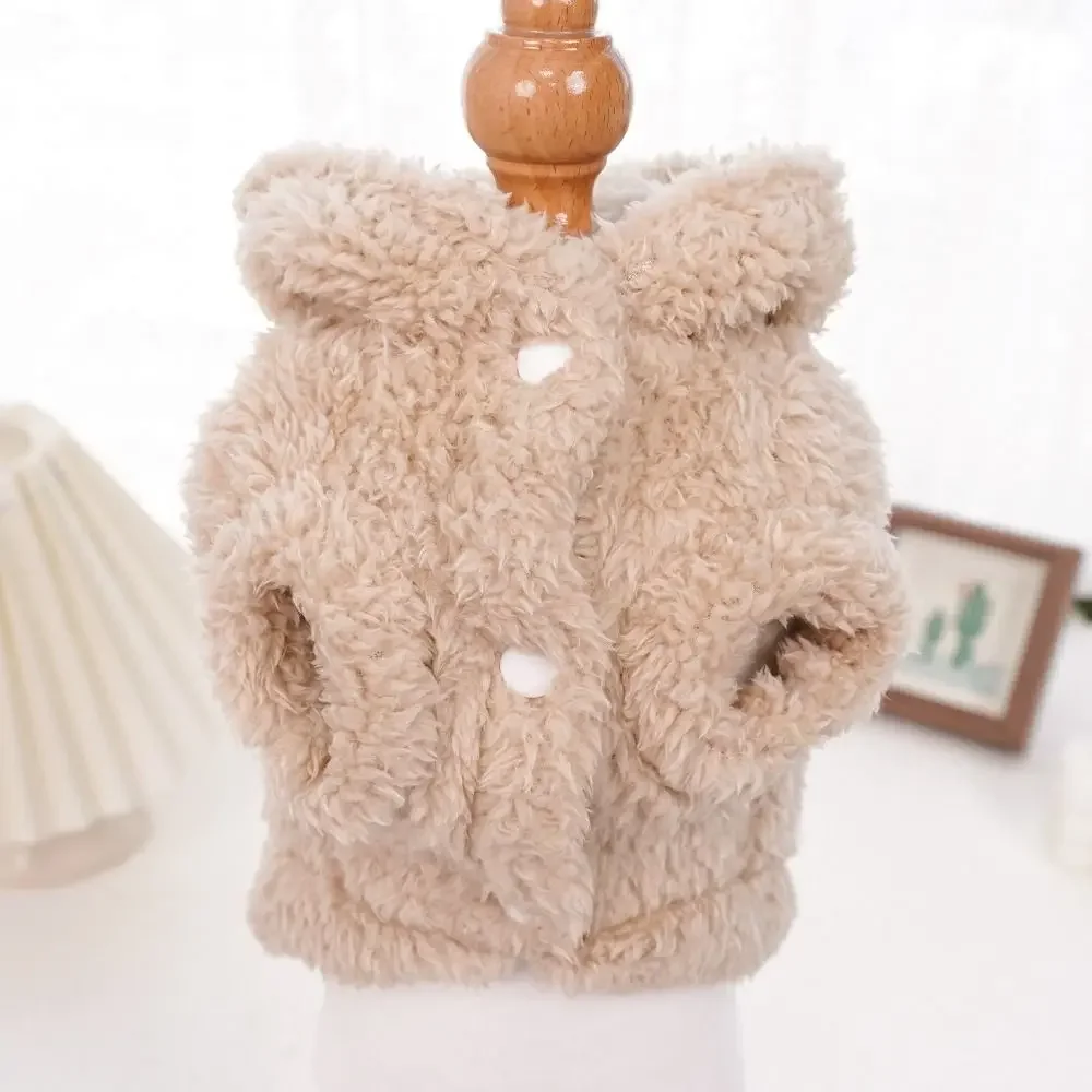 عالية الجودة الخريف الشتاء الحيوانات الأليفة جرو القط الملابس أفخم معطف دافئ آذان أرنب لينة مستلزمات الحيوانات الأليفة