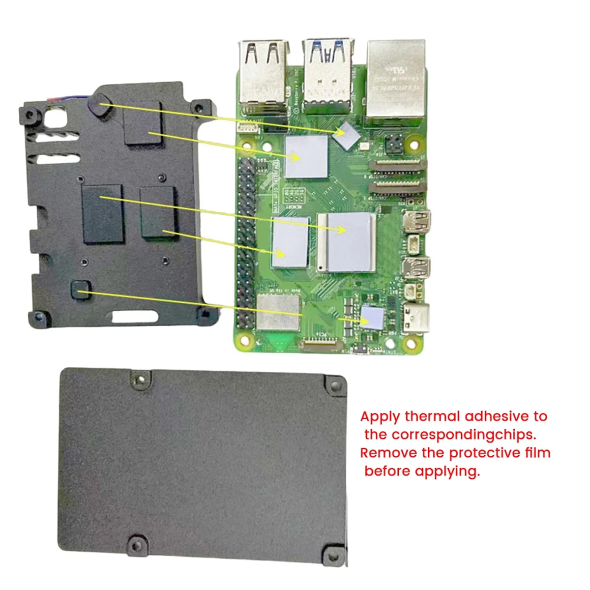 For Raspberry Pi 5 Aluminum Alloy Case Armor Shell with PWM Temperature Controlled Cooling Fan for Raspberry Pi