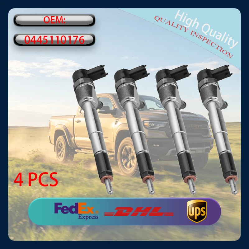 4Pcs Common Rail Diesel Fuel Injector 0445110176 For OM646 OM647 OM648 2.2CDI Engine Auto Replacement Injector Assembly