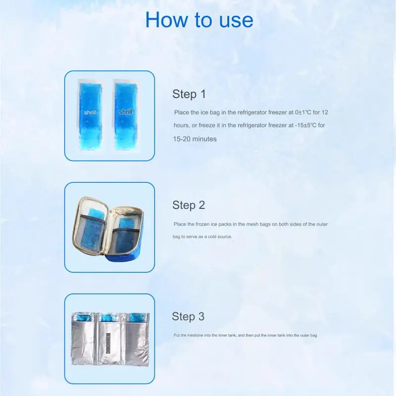 Portable Medical Insulin Cooler Bag Insulin Refrigerator Pack Insulated Diabetic Insulin Travel Case Cooler Box With Ice Packs