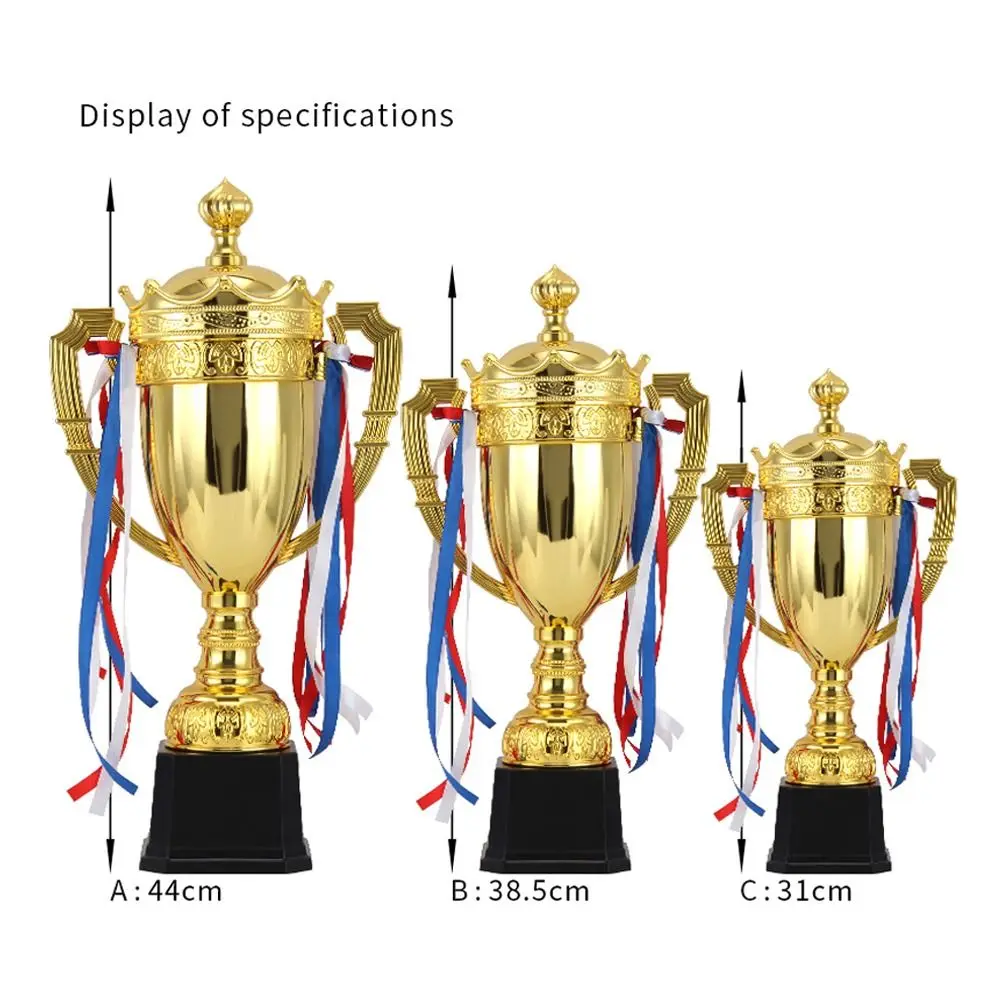 Award Cup Metal Model Gold Trophy Awards Small Size With Lid Prize Cup Gold Color Crown Design Winner Award Trophy Soccer Sports