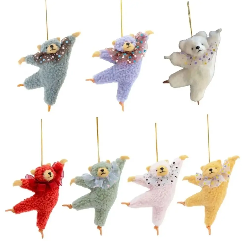 Creative Ballet Bear Car Pendants Kawaii Cartoon Ornament Stuffed Bear Room Pendant Birthday Gift Car Decoration