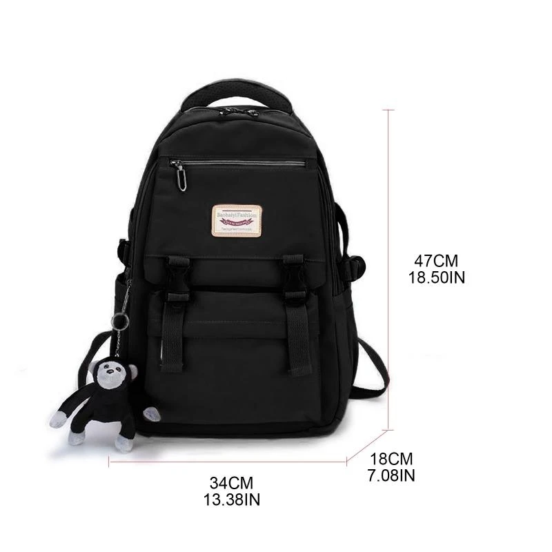 A3PE große Kapazität Daypack Mode -Rucksack Nylon -Buchbag für Student Teenager Jugendliche Mädchen lässig Laptop Schultasche