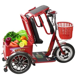 Mini scooter électrique pour adulte, tricycle électrique cargo, batterie au lithium perfective, 3 roues, 14 pouces, 350W, 48V