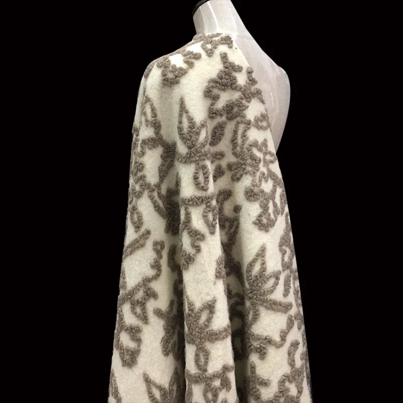 

Шерстяная кашемировая ткань, европейский бренд, жаккардовая осенне-зимняя утепленная одежда для подиума, пальто, ткань на метр