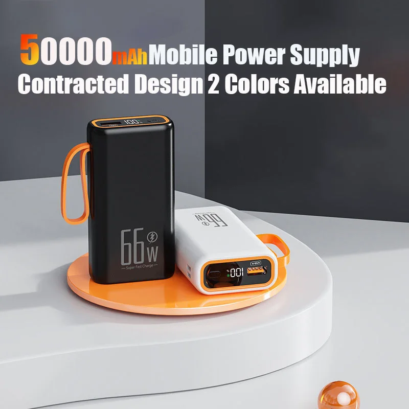 50000mAh Handheld Large Capacity Power Bank Supports 66W Fast Charging Suitable For Outdoor Camping And Mobile Phone Charging