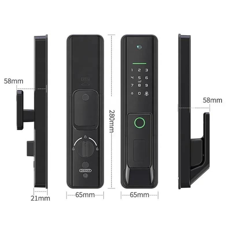 2023 Modern WiFi Tuya Smart Automatic Digital Door Lock for Apartments