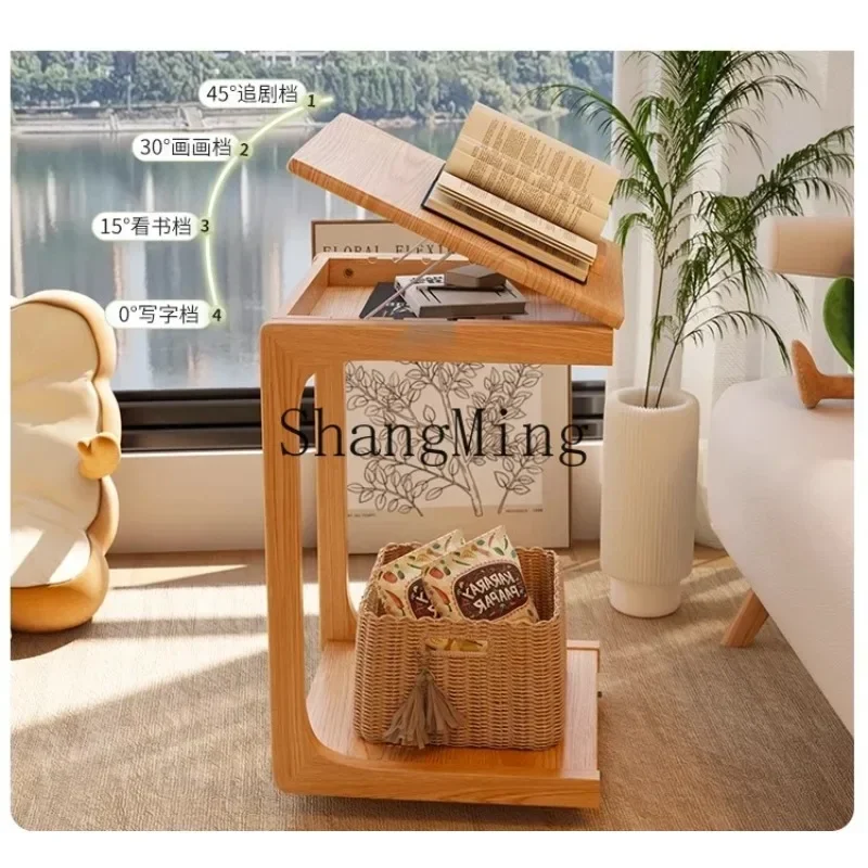 

CLL table removable small coffee table with wheel tea side solid wood small apartment side