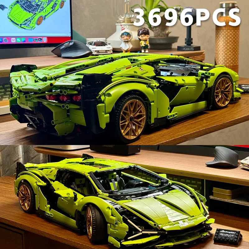 

3696Pcs Technical SuperCar Assemble Puzzle Model Bricks For Kids Adults Holiday Party Supplies Birthday Gifts