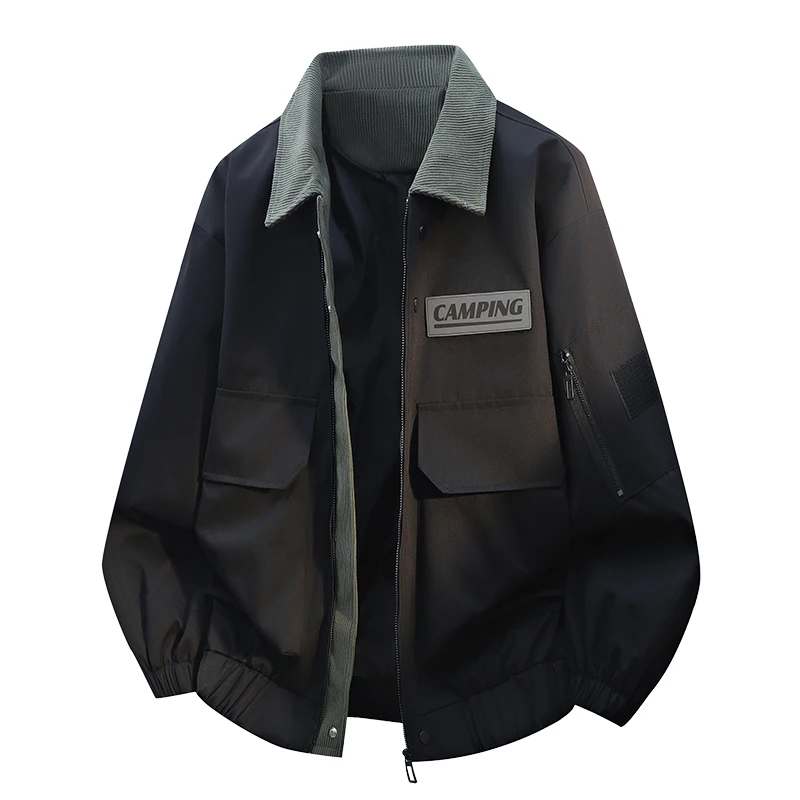 

Casual All-match Jackets for Men Fashion Turn-down Collar Bomber Jacket Windproof Breathable Male Clothing Spring Autumn Quality