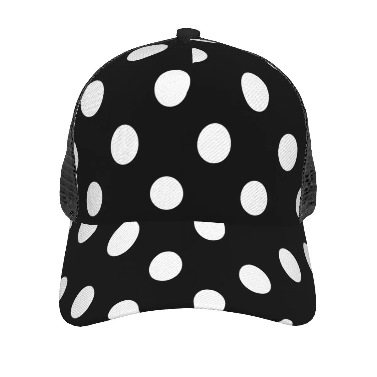 Mesh Baseball Cap Men Women Black White Polka Dot Dad Hat Unisex Hip Hop Hat Outdoor Hat Gorras