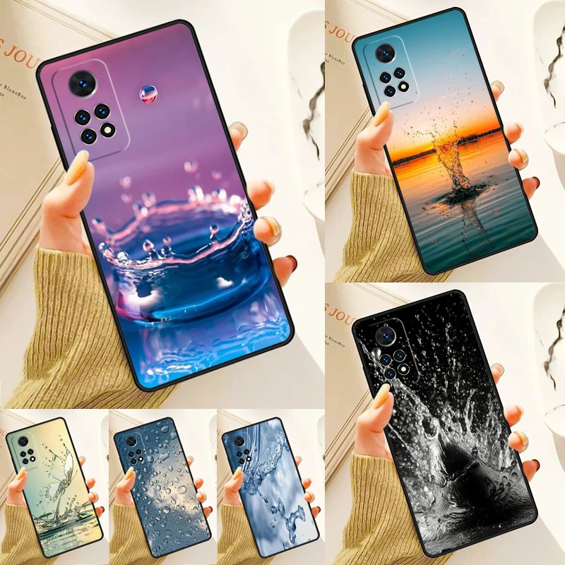 Water Drops Splash Case For Samsung Galaxy S24 Plus S23 S20 S21FE Lite S22 Ultra Note 20 S8 S9 S10 Phone Coque