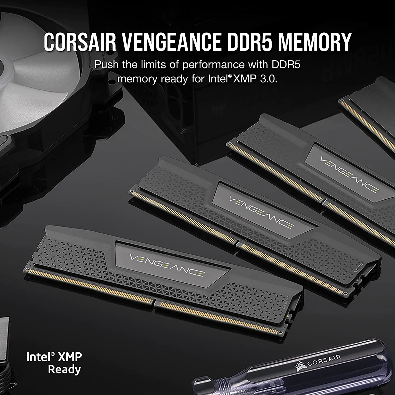 Corsair Vengeance แรม DDR5 16กิกะไบต์5600MHz 6000MHz 6400MHz Intel XMP icue หน่วยความจำคอมพิวเตอร์ที่รองรับ-สีดำ