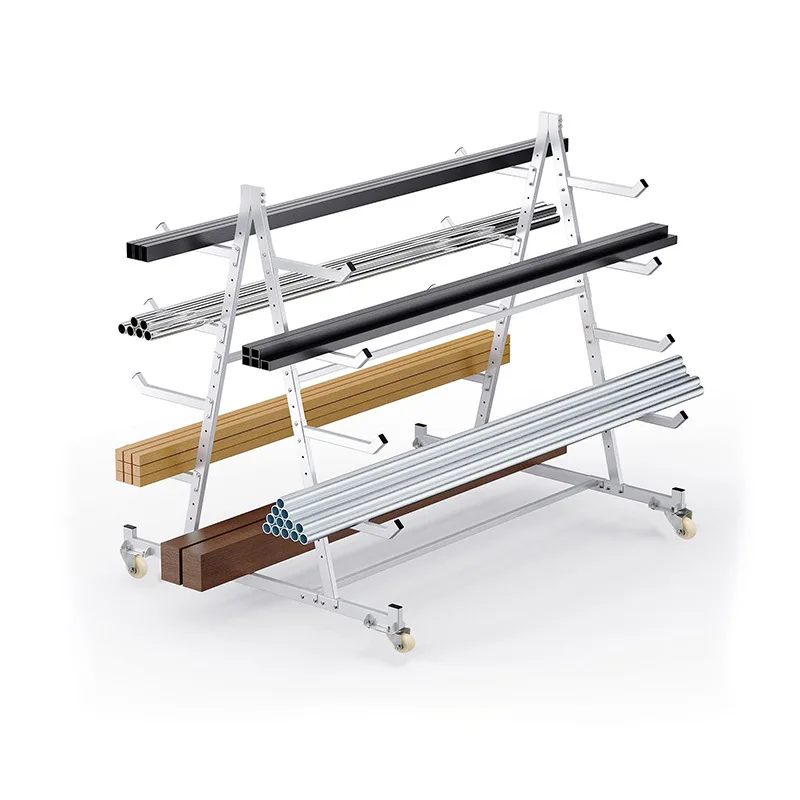 Heavy Duty Mobile Pipe Material Storage Rack with 40,000 Wheels Industrial Storage Rack Load Capacity 2000 lbs