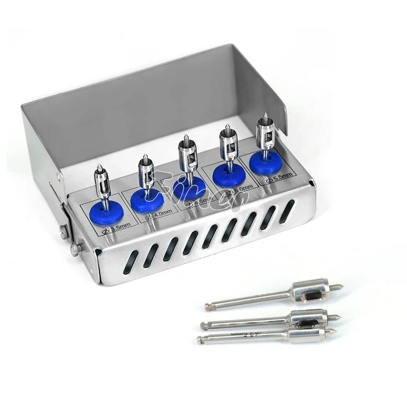 5pcs/kit Dental Tissue Punch Stainless Steel Positioning Dental Implant Drills Surgical Instrument for Implantalogy