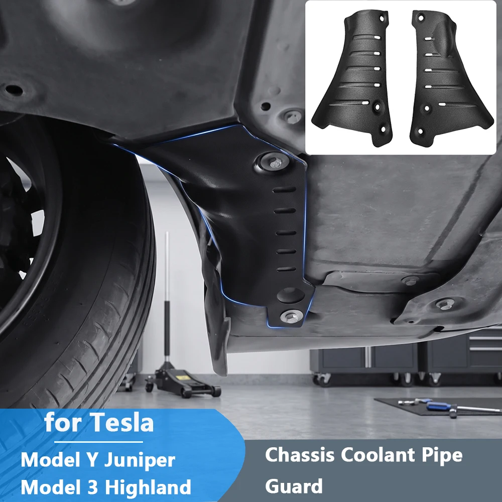 Aluminum Alloy for Tesla Model 3 Highland Model Y Juniper Coolant Hose Guard Plates Protector Car Chassis Coolant Pipe Guard