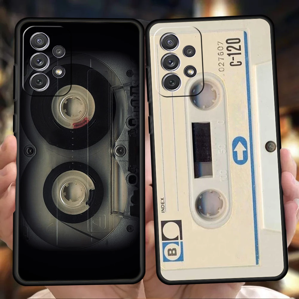 Magnetic Radio Tape Cassette Phone Case for Samsung Galaxy A73 A55 A53 A51 A35 A33 A32 A25 A23 A22 A15 A13 A17 A07 5G Soft TPU