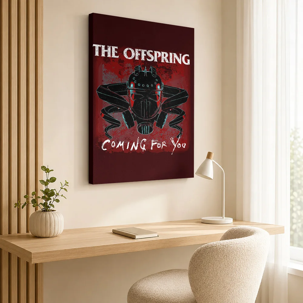 Offspring Coming For You Skull Canvas Print Personalized Photo Illustrated Wall Art In Listening Lounge, Record Collector Gift