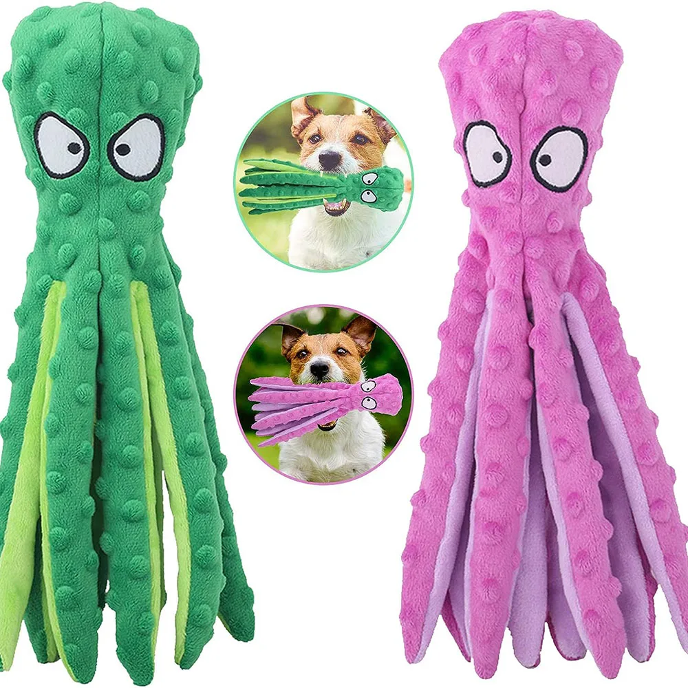 Polvo forma brinquedo de pelúcia para Pet, dentes interativos, brinquedo anti-mordida mastigar produto Pet, limpeza dos dentes, treinamento dos dentes