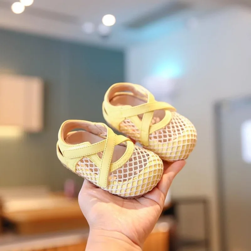 

Mumoresip Toddler Walking Shoes Mesh Breathable Baby Sandals Round Toes Versatile 2026 Summer New Kids Flats Soft Bottom