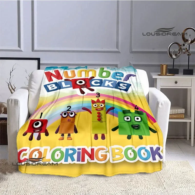 N-Number-Blocks cartoon Printed blanket Flannel Warm blankets Soft and comfortable blanket bed linings cubre cama Birthday Gift