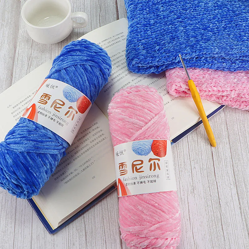 95g/Roll Chenille Yarn for DIY Crochet Chenille Wool Crochet Supplies Pack Soft Yarn for Hand Knitting DIY Material Wholesale