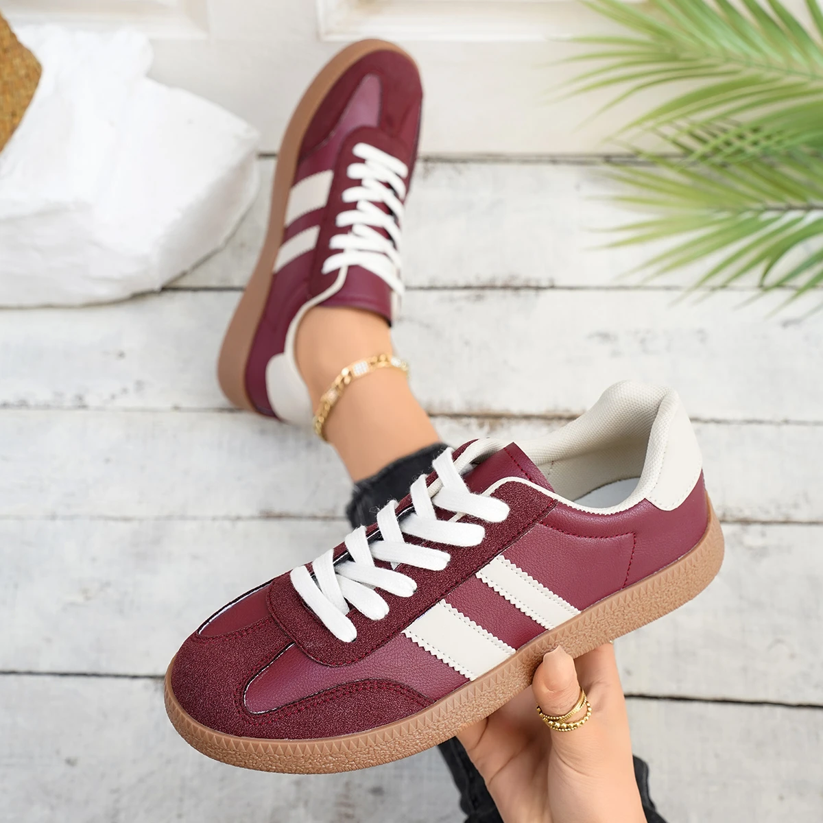 نسخة جلدية ناعمة ريترو جولة رئيس زوجين أحذية مريحة ربيع جديد نمط تنوعا تنفس أحذية رياضية خفيفة الوزن