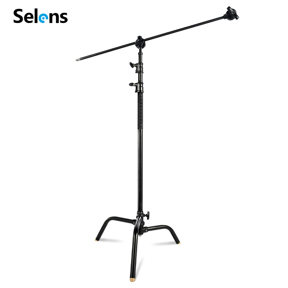 

Selens Stainless Steel C-Stand Light Stand Tripod With Boom Arm Magic Leg Photography For Spot Light,Softbox,Photo Studio