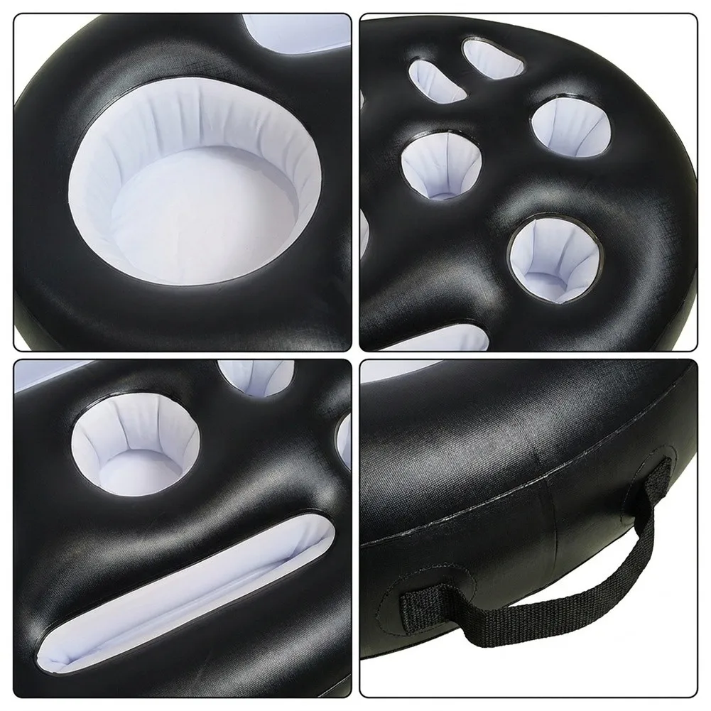 Black Inflatable Drink Holder Easy Inflation Deflation Design Thickened Inflatable Design Lightweight And Portable