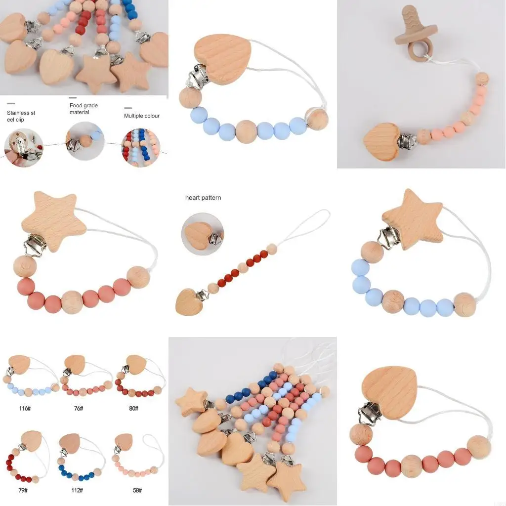 مشبك مهديء للأطفال، سلسلة مصاصة مضادة للسقوط من السيليكون، حامل معلق للحلمة L8RB