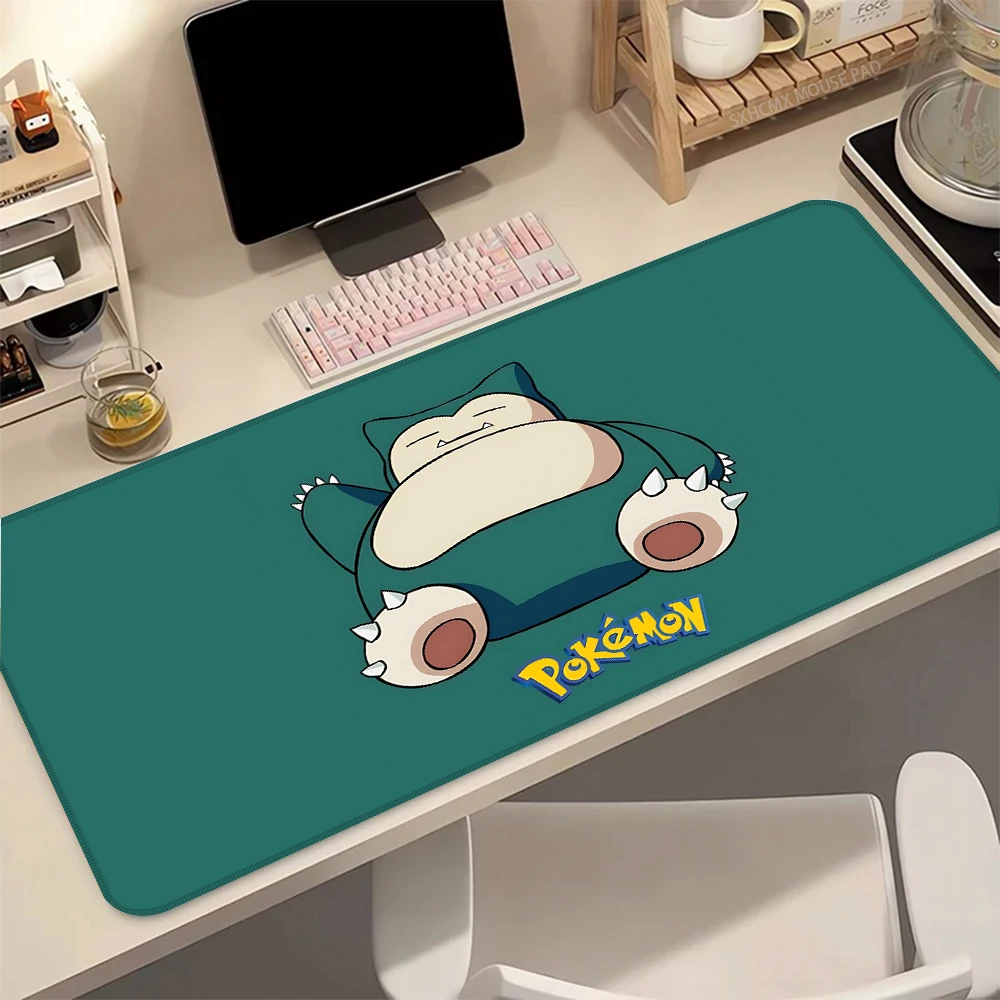 Large P-Pokemon Snorlax Gaming Mouse Pad HD Print Non-Slip Rubber Base Desk Mat Keyboard Pad for PC Laptop Gamer Accessories