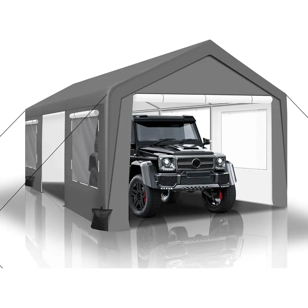 

Портативный гаражный навес размером 12 x 20 дюймов, сверхмощный навес для паспорта с подвижными вентилируемыми окнами и боковыми дверями, автомобильный порт для внедорожника, F150, автомобиля, Tr