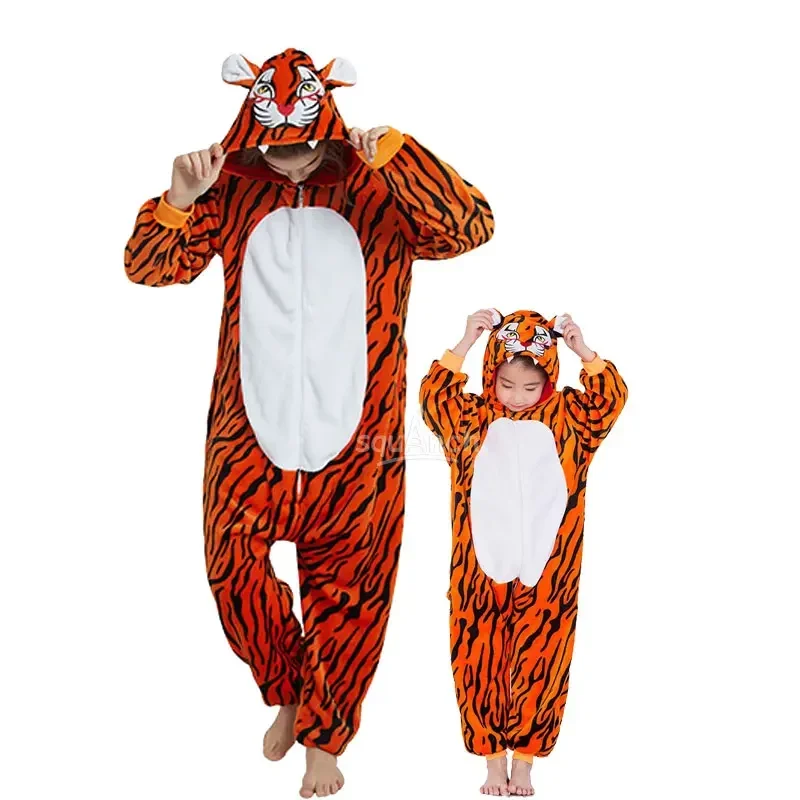 SN66 Pigiama coordinato per la famiglia Stripe Tiger Tutina Halloween Madre Bambini Abiti Kigurumis Tuta natalizia Festival Party OvW&C@