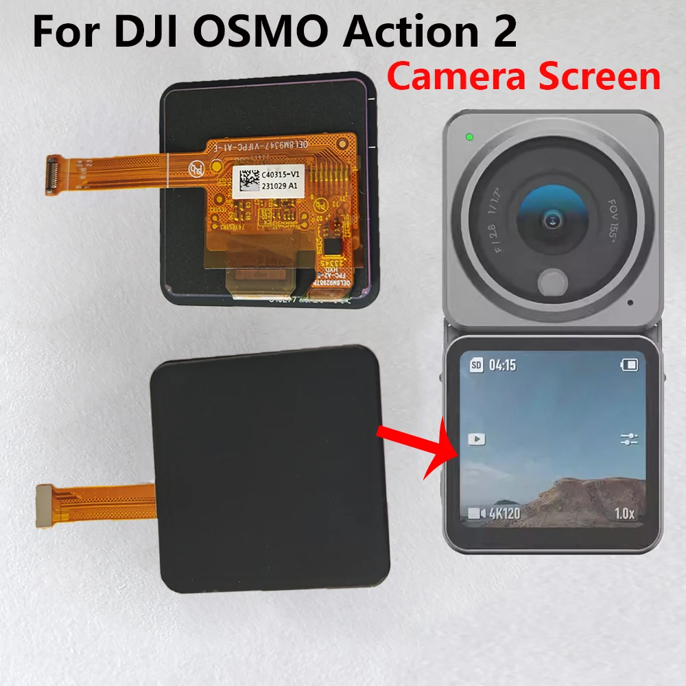 

For DJI Osmo Action 2 Front Power Module Screen Assembly 1.76-inch for Action2 Camera Front Touchscreen Extension Screen Display